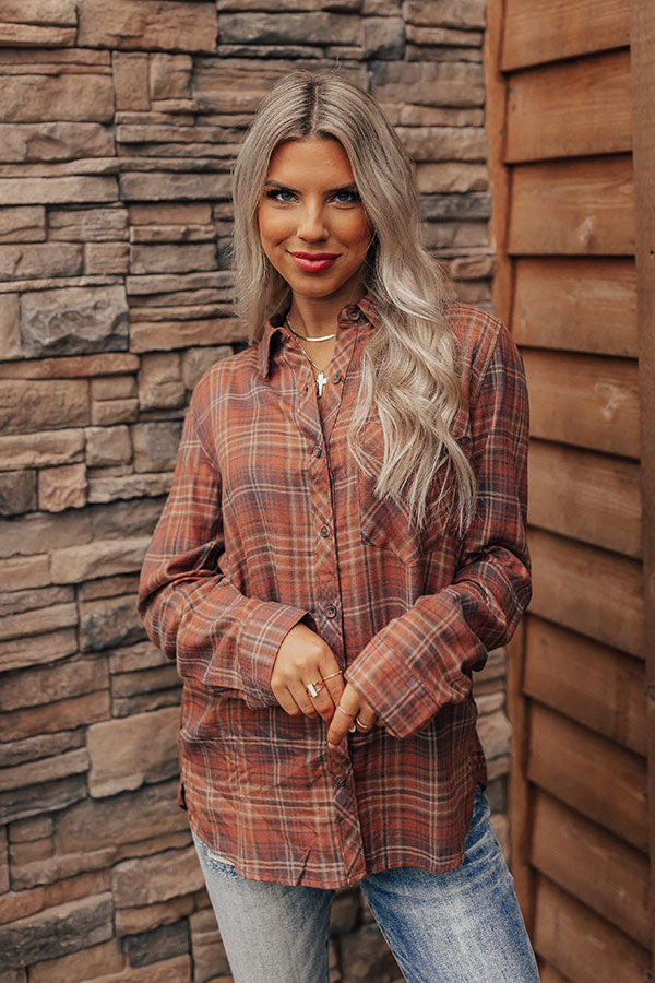 Fill Up Your Cup Plaid Top