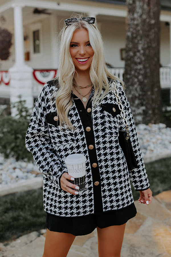 Fall In The City Houndstooth Jacket In Black Image - 4