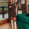 Country Roads Ruched Dress In Chestnut Image - 1