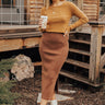 Coffee And Smiles Ribbed Skirt In Chocolate Image - 1