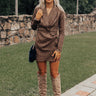 The Manhattan Houndstooth Dress In Chocolate Image - 1