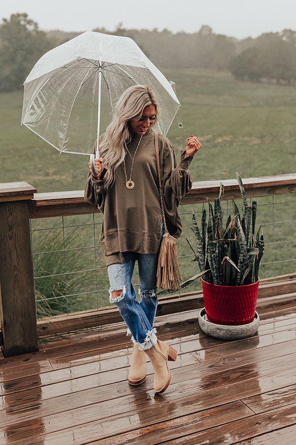 Quick To Cuddle Shift Top In Olive Image - 2