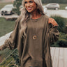 Quick To Cuddle Shift Top In Olive Image - 1