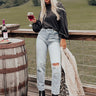Singing Along Ribbed Top In Black Image - 1