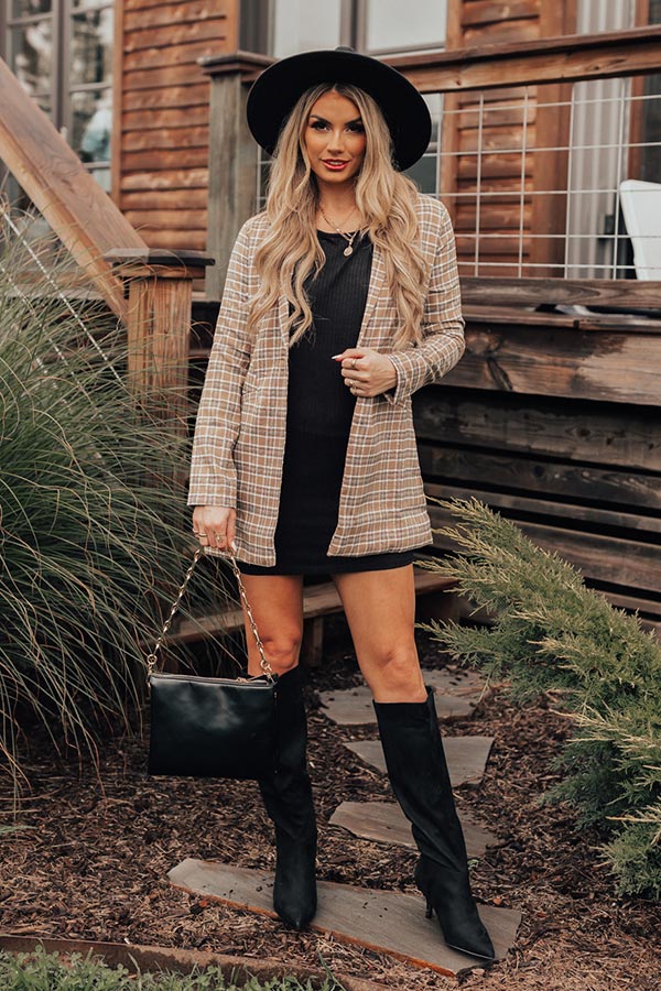 Coziest Home Knit Dress In Black Image - 4
