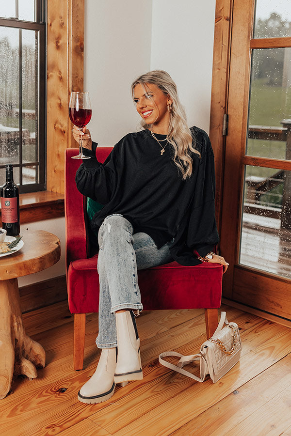 Quick To Cuddle Shift Top In Black Image - 1