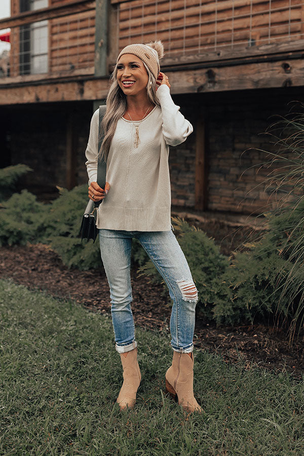 West Virginia Smiles Sweater In Cream