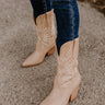 The Beau Faux Leather Cowboy Boot In Tan Image - 1