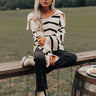 Fill Up Your Cup Stripe Sweater In Cream Image - 1