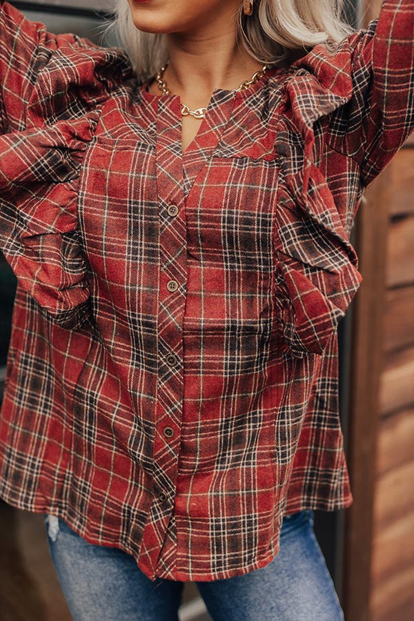 Latest Obsession Ruffle Top In Rustic Rose Image - 5