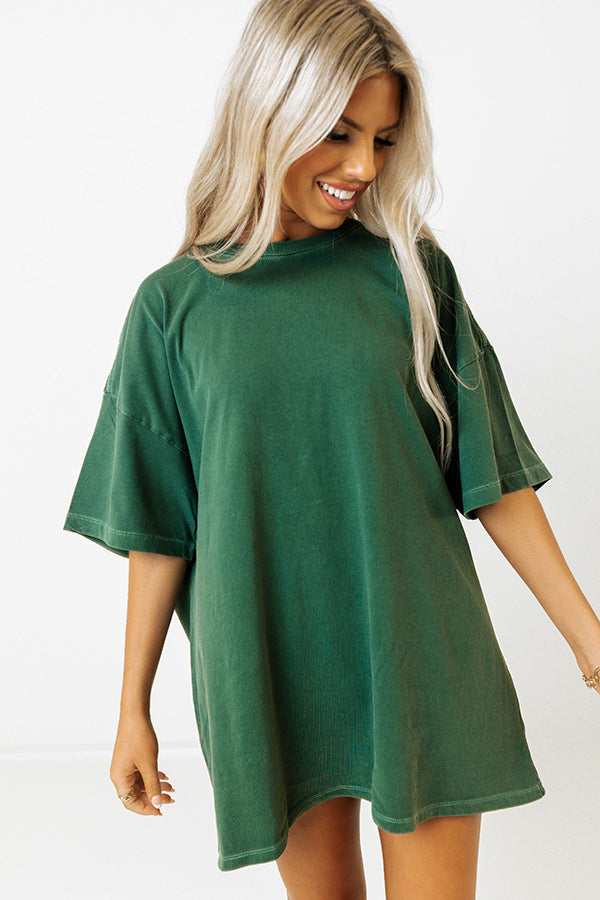Figure Out Life Oversized Tee In Hunter Green Image - 1