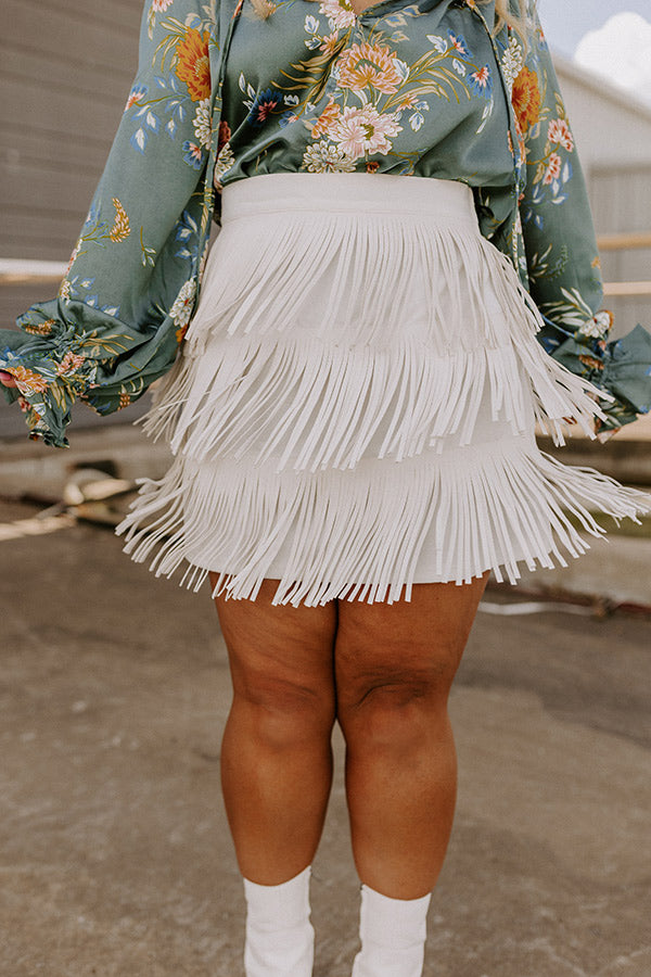 Country Road Faux Leather Skirt In White Curves Image - 1