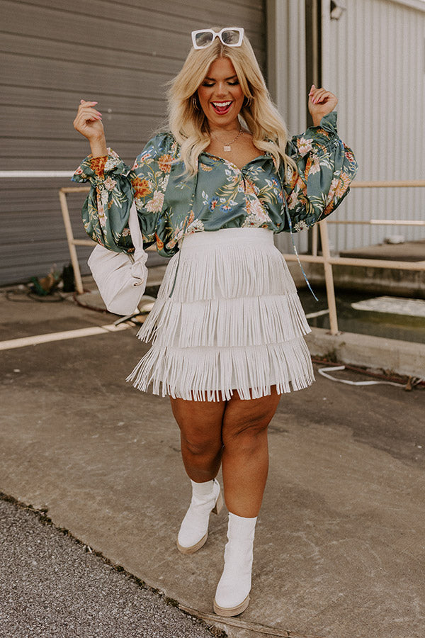 Country Road Faux Leather Skirt In White Curves Image - 2
