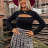 Rock Show Cut Out Top In Black Image - 1