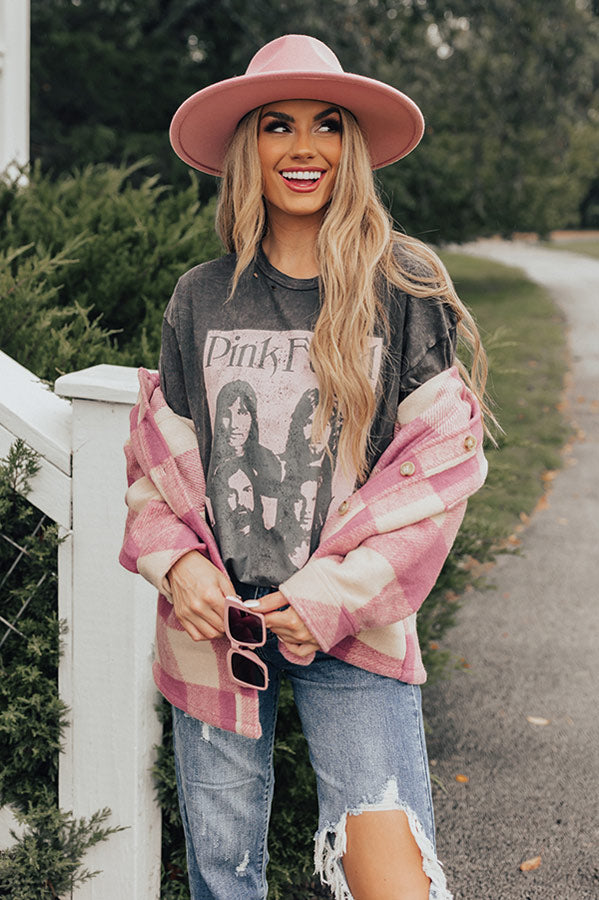 Pink Floyd Portrait Distressed Graphic Tee Image - 3