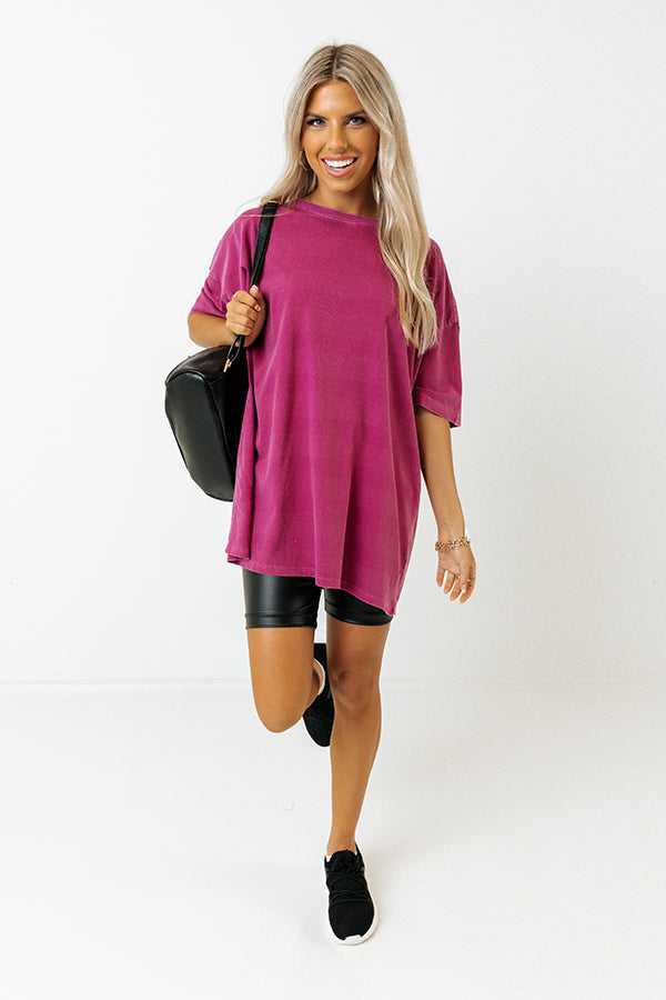 Figure Out Life Oversized Tee In Berry Image - 1