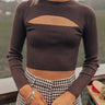 Rock Show Cut Out Top In Chocolate Image - 1