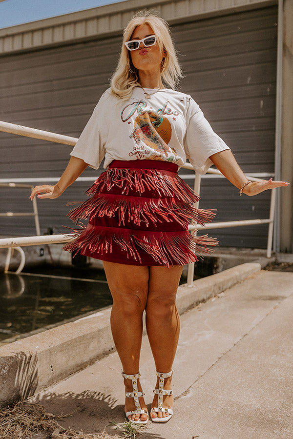 Country Road Faux Leather Skirt In Wine Curves