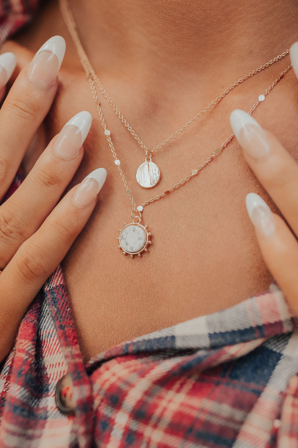 The Pennet Layered Necklace In White Image - 2