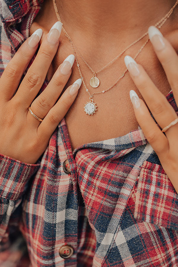 The Pennet Layered Necklace In White Image - 3