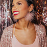 Down To Disco Feather Earrings In Blush Image - 1