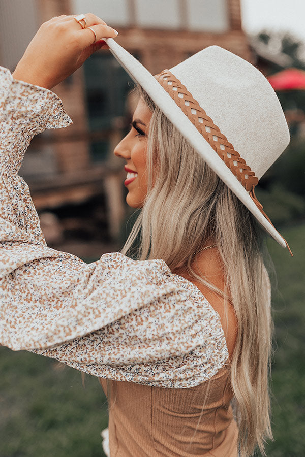 New In Town Felt Fedora In Stone Image - 2