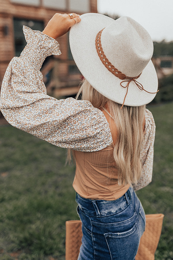 New In Town Felt Fedora In Stone Image - 1