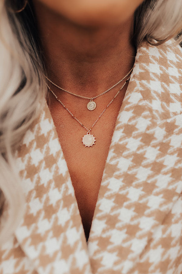 The Pennet Layered Necklace In Peach Image - 3