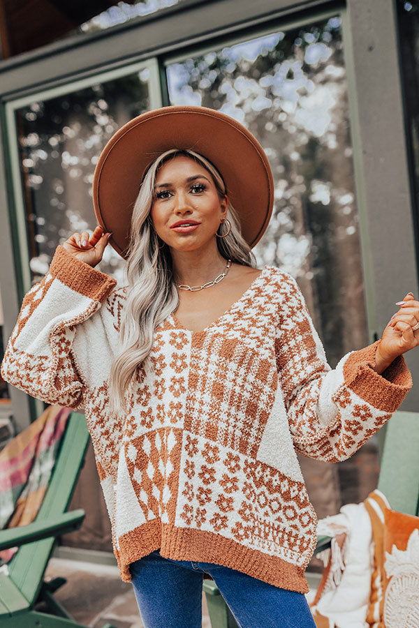 Latte Pick Me Up Color Block Sweater Image - 1