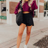 The Rainier High Waist Windbreaker Shorts In Black Image - 1