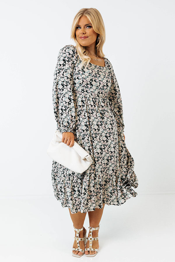 Feel The Beat Floral Midi Curves Image - 1