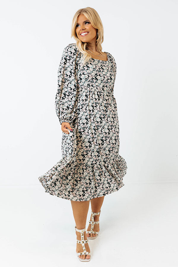 Feel The Beat Floral Midi Curves Image - 2