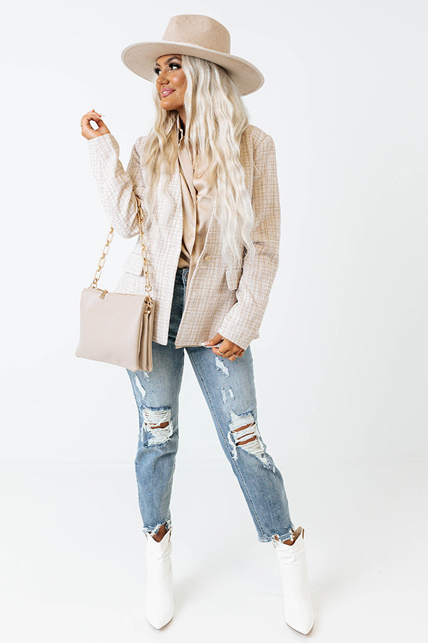 Dreaming Bigger Tweed Blazer In Birch Image - 2