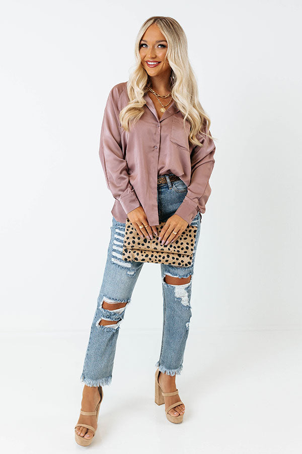 Everyday Rumors Satin Top In Dusty Purple Image - 1