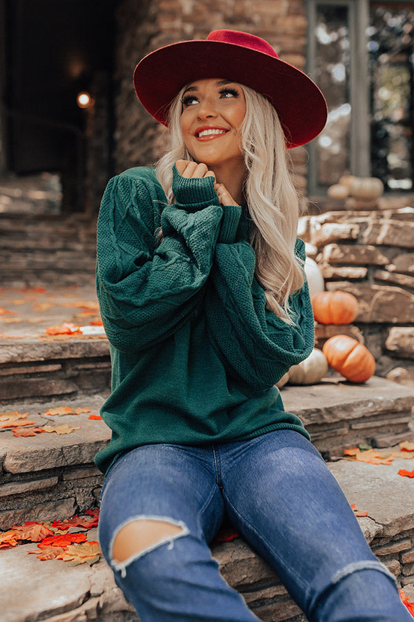 Autumn Memories Sweater In Hunter Green Image - 5