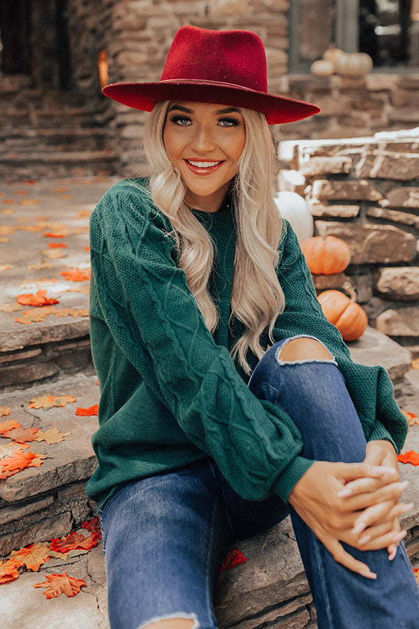 Autumn Memories Sweater In Hunter Green Image - 2