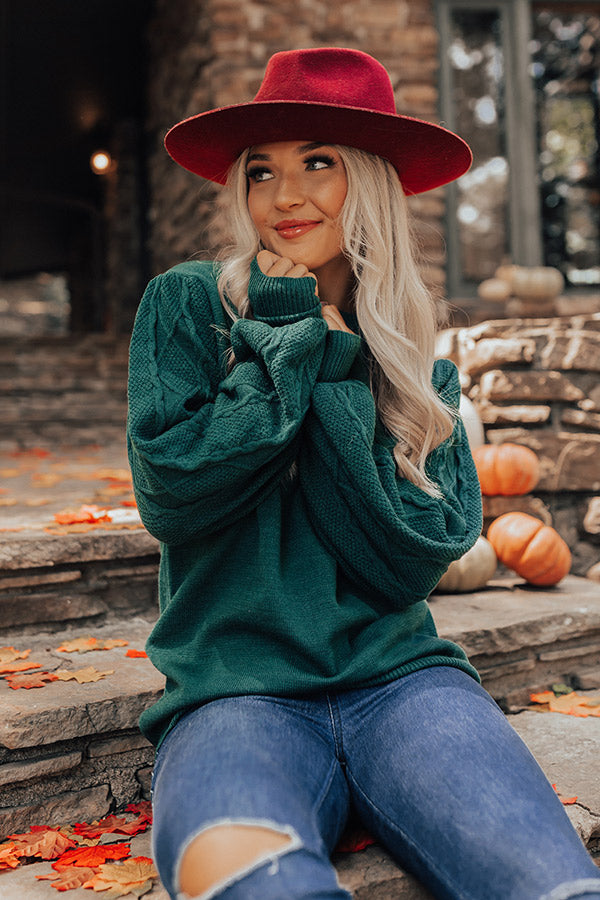 Autumn Memories Sweater In Hunter Green Image - 1