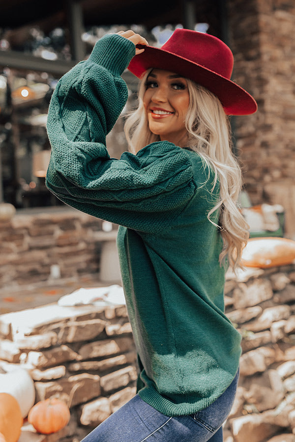 Autumn Memories Sweater In Hunter Green Image - 4