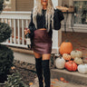 The Tobi Faux Leather Skirt in Wine Image - 1