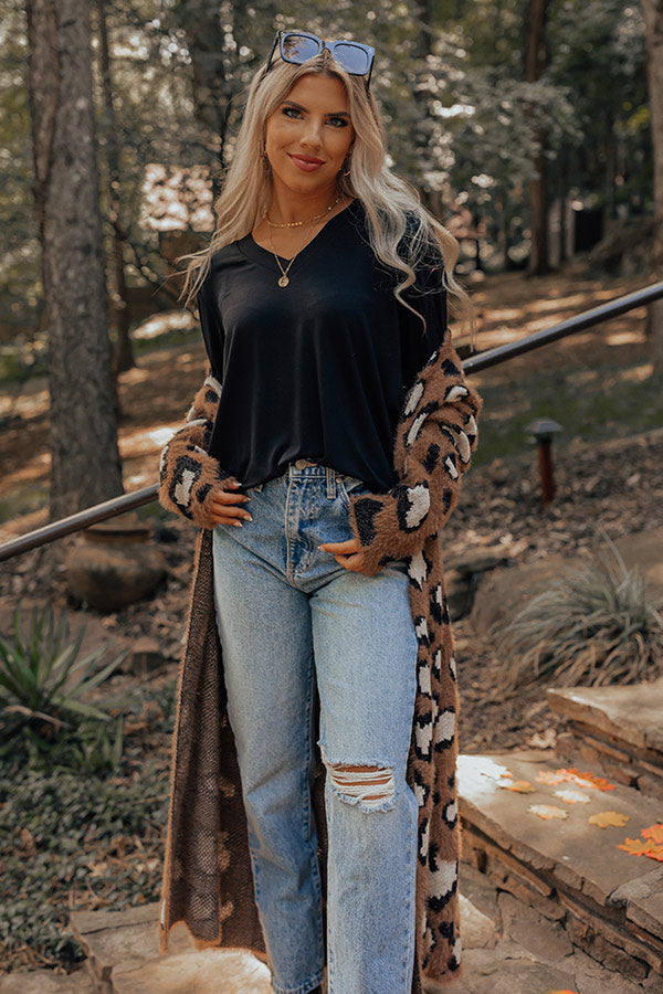 Casual Drop Shift Top In Black Image - 1