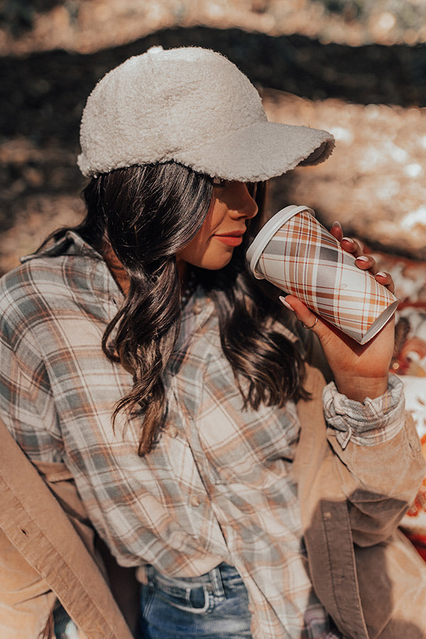 Coffee And Casual Sherpa Baseball Cap In Ivory Image - 4