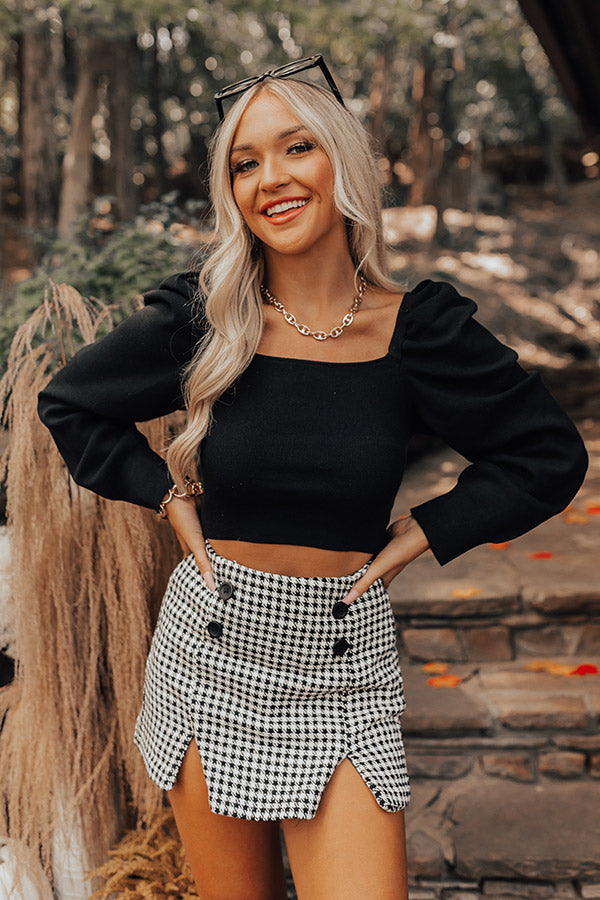 Boston Nights Sweater Top In Black