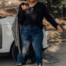Casual Drop Shift Top In Black Curves Image - 1