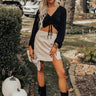 The Nashville Faux Suede Skirt in Birch Image - 1