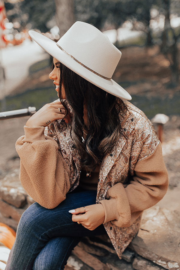Maple Latte Felt Fedora in Ivory