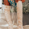 The Poston Faux Suede Thigh High Boot In Champagne Image - 1