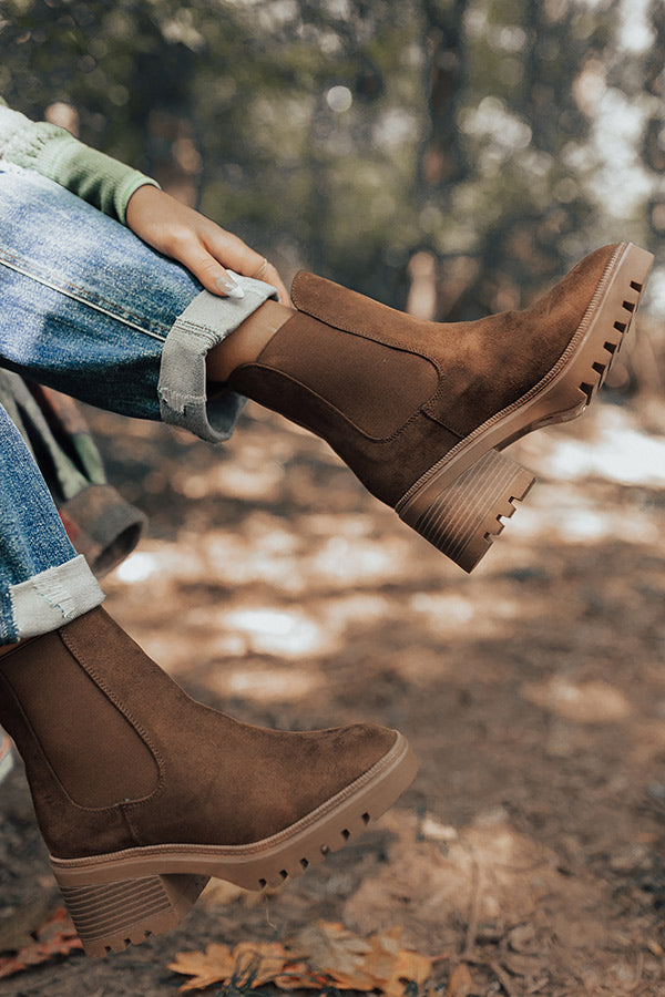 The Parke Faux Suede Boot in Brown Image - 4