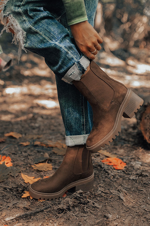 The Parke Faux Suede Boot in Brown Image - 2