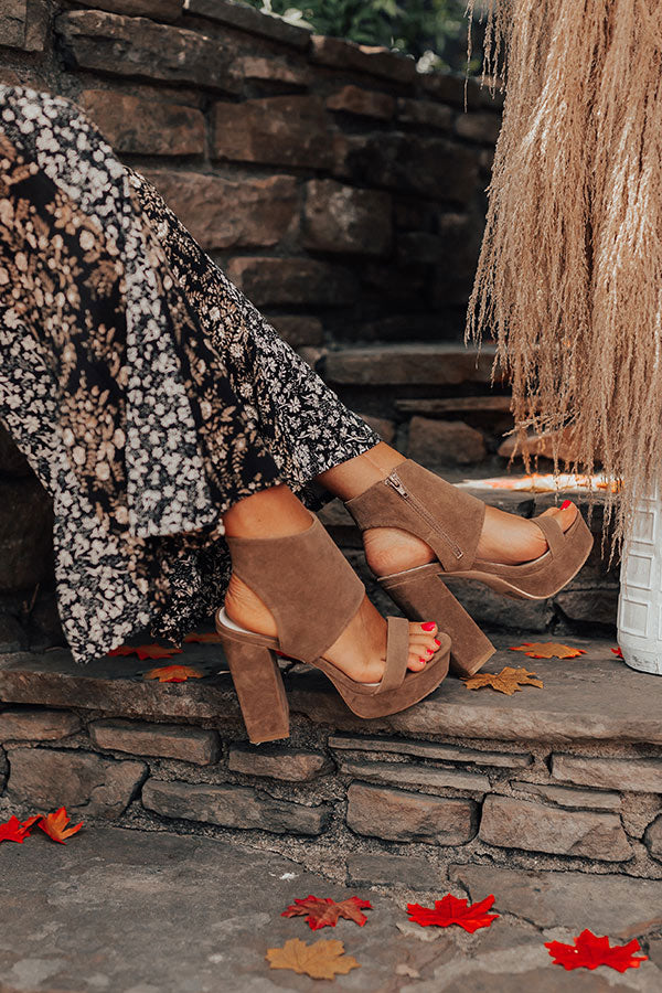 The Haynes Faux Suede Heel In Brown