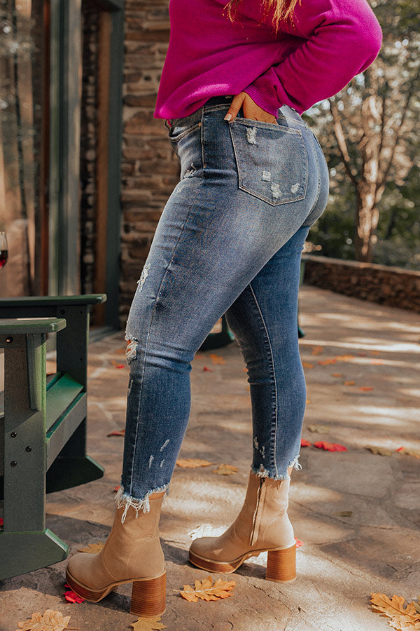 Judy Blue The Coop Midrise Distressed Ankle Skinny Curves Image - 3